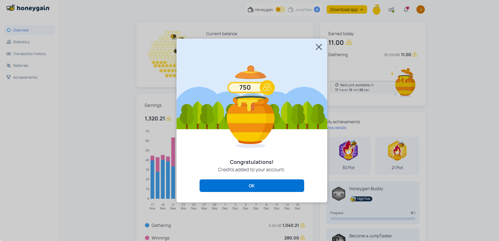 Honeygaine lottery